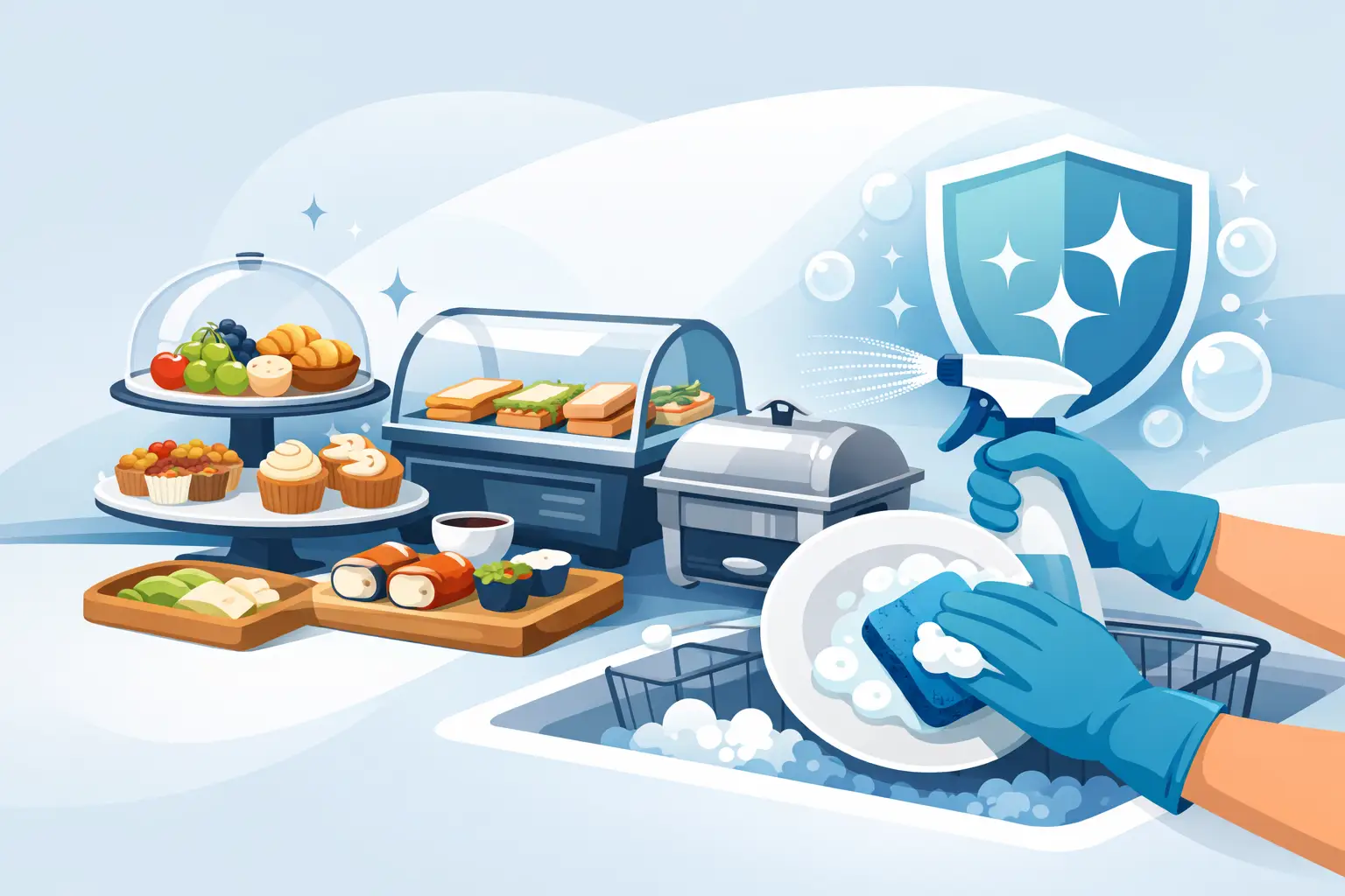 How to Sanitise Food Displayware Properly