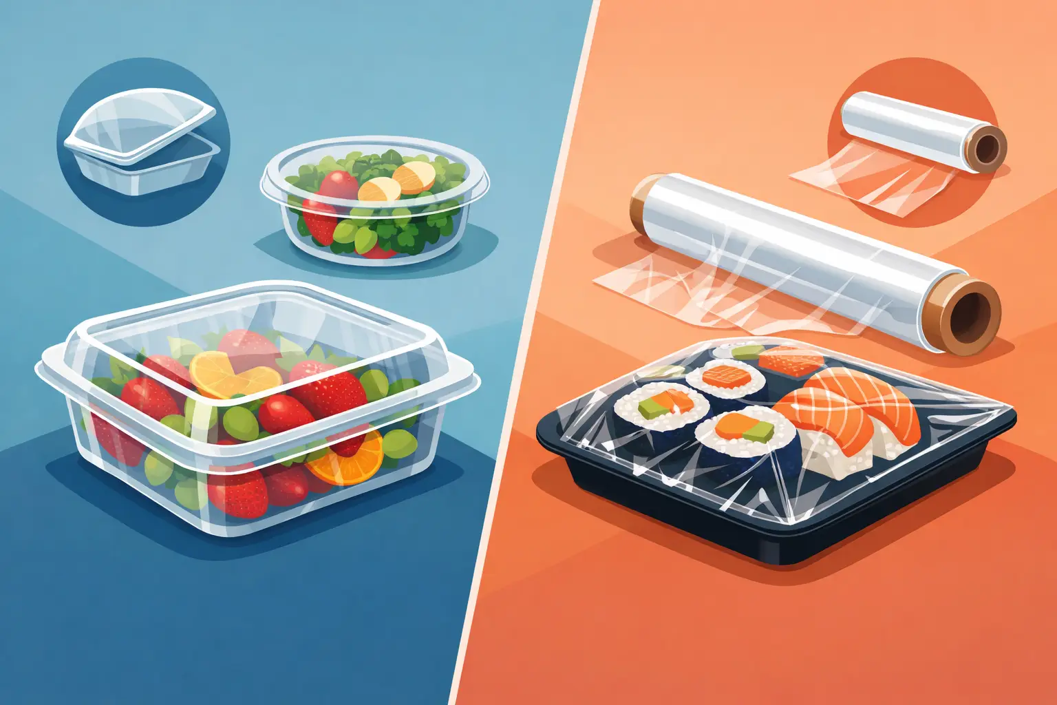 Clear Lids vs Cling Wrap for Food Display